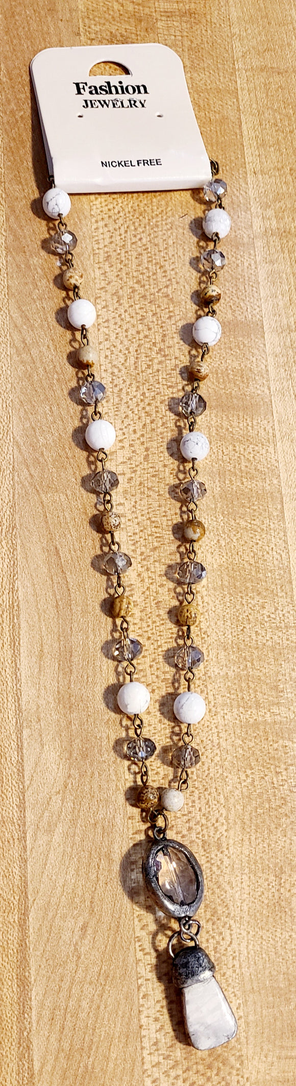 small white stone necklace