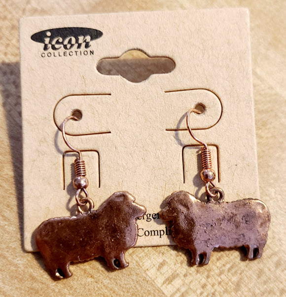copper sheep earring