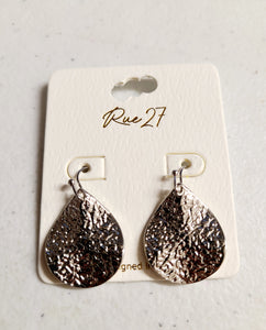 silver crinkle earrings
