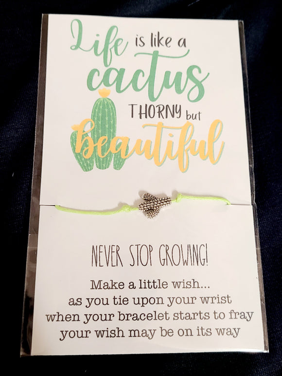 life is like a cactus thorny but beautiful bracelet