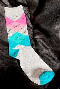 pink and teal sock