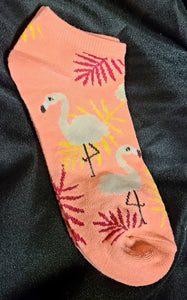 peach flamingo sock