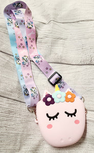 little girls pink unicorn purse