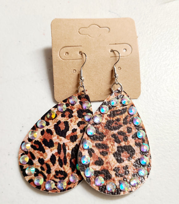 darker colored cheetah earrings