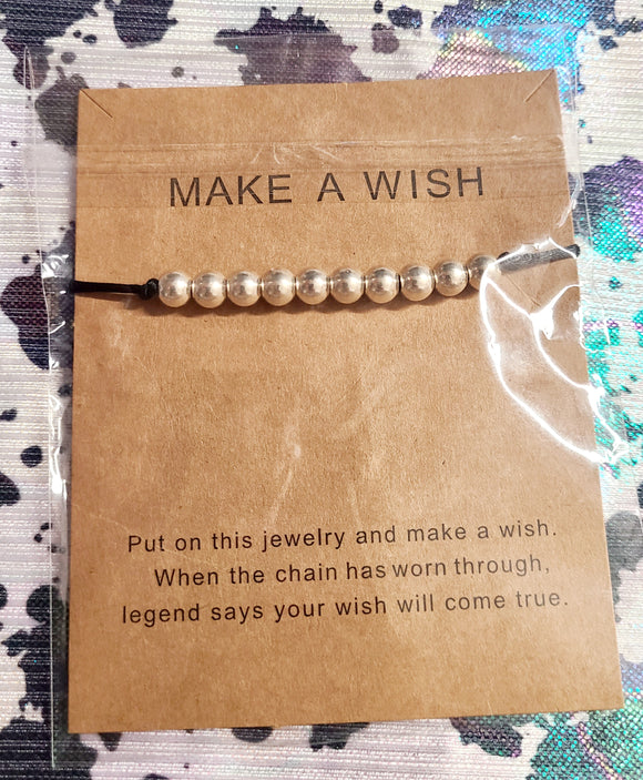metal ball make a wish bracelet