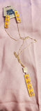 Yellow and pink beaded necklace set