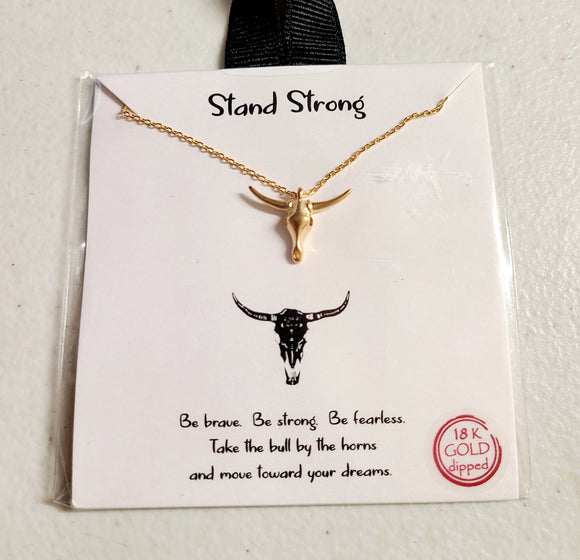 stand strong gold necklace