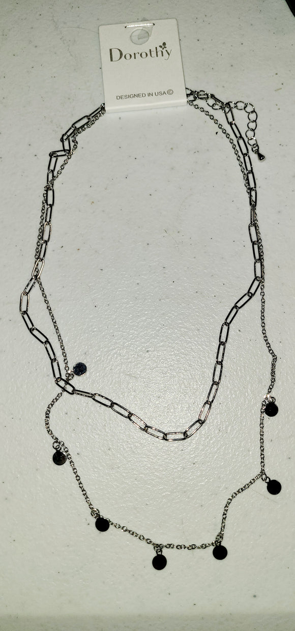 Silver Chain with Circle 2 Layer 16