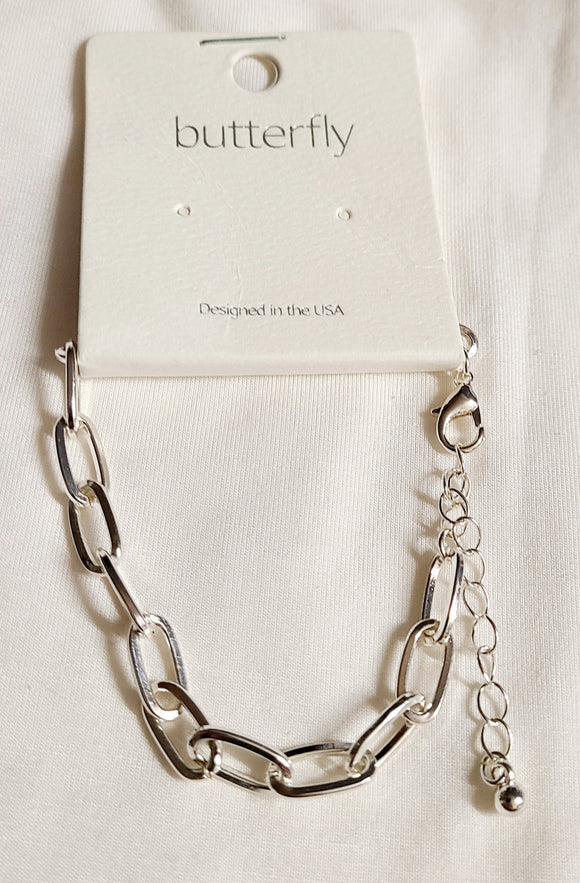 silver- small link bracelet