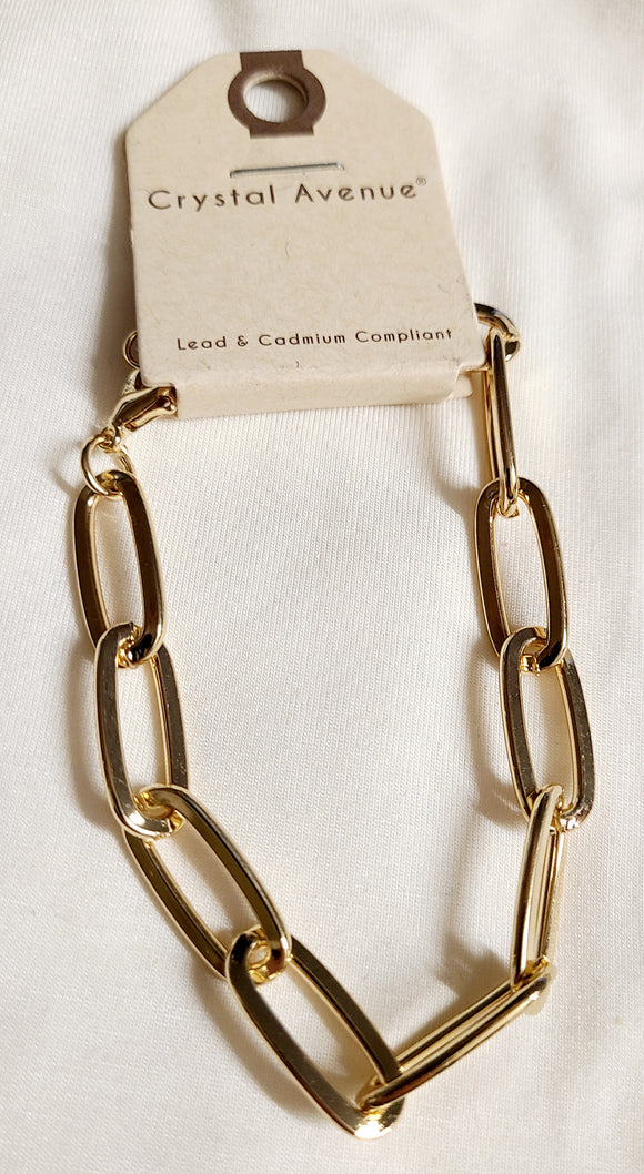 gold- large chain link bracelet