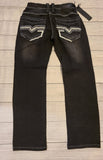 mens premium fancy jeans- black