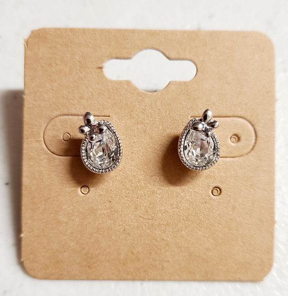 Swarovski stone earrings- clear butterfly