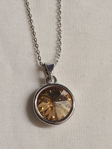 swarvoski crystal necklace- yellow pendant