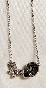 swarvoski crystal necklace- grey butterfly