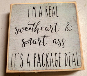 package deal of sweetheart and smart ass block