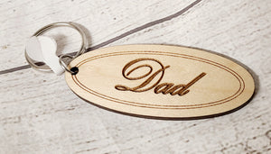 dad wooden keychain