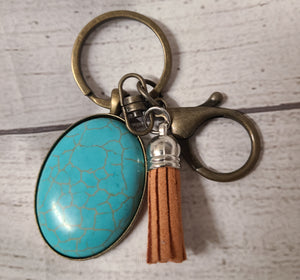 turquoise stone keychain
