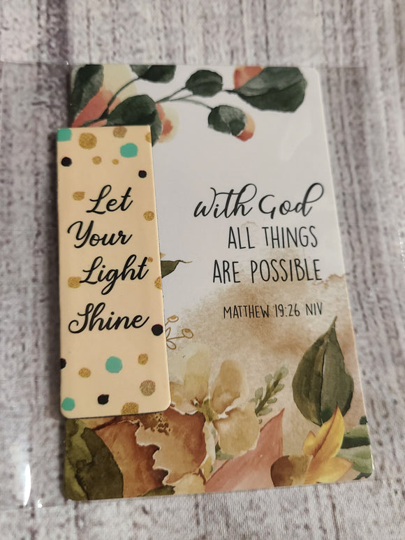 with god scripture card and bookmark
