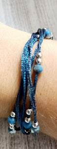 blue multi strand magnetic bracelet