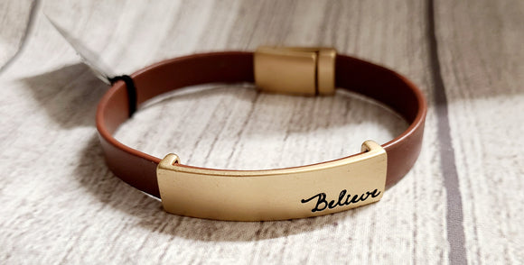 brown believe magnetic bracelet