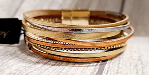 gold multi band magnetic bracelet