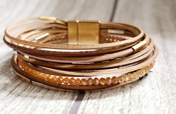 thin band beaded magnetic bracelet