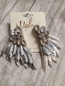 silver wing earrings