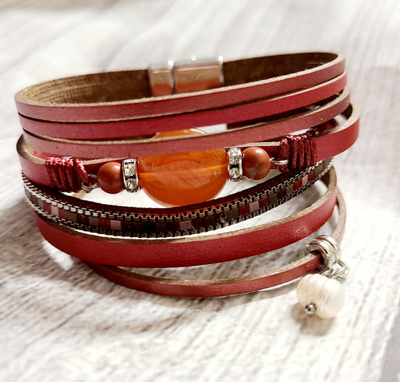 red strappy magnetic bracelet