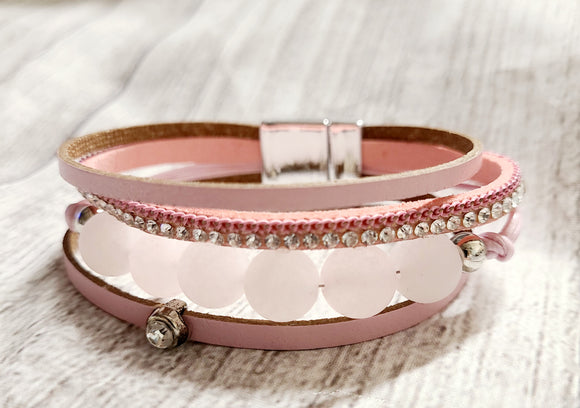 pink bead magnetic bracelet