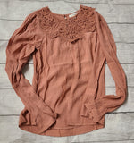 sienna colored lace top