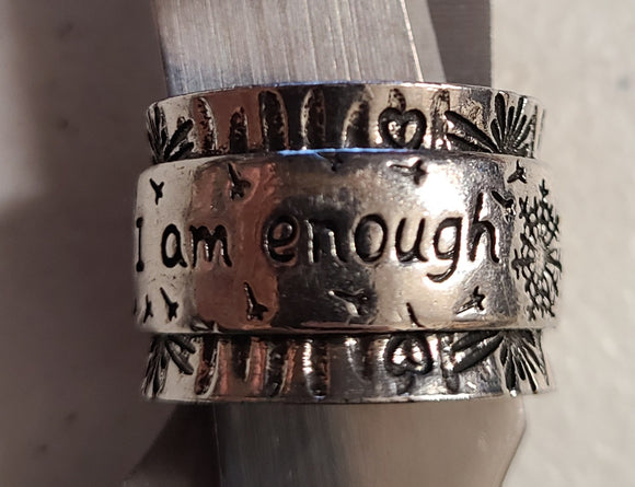 i am enough silver ring