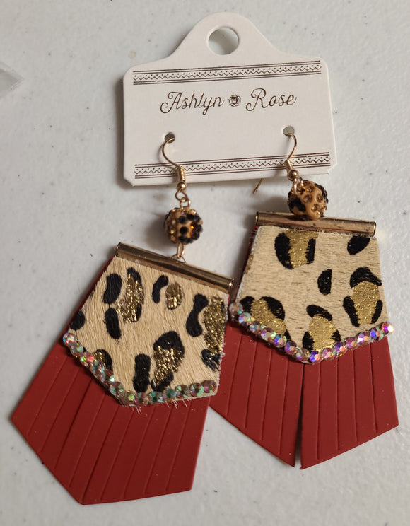 cheetah fringe earrings
