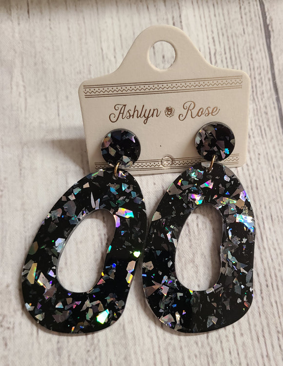 black acrylic earrings