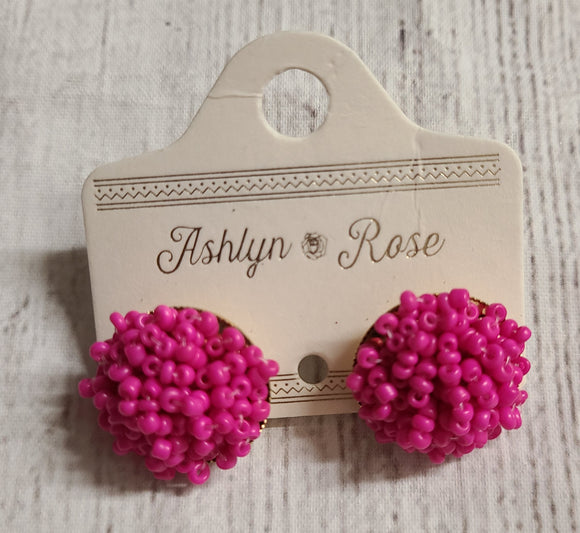 pink bead earring