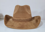 faux leather cowboy hat- brown