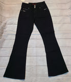 black denim bling horseshoe bootcut jeans