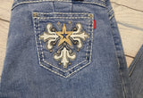 bling star light wash bootcut jeans