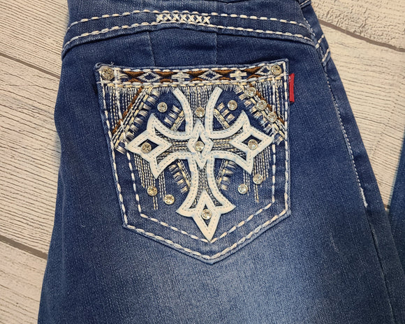 bling cross bootcut jeans