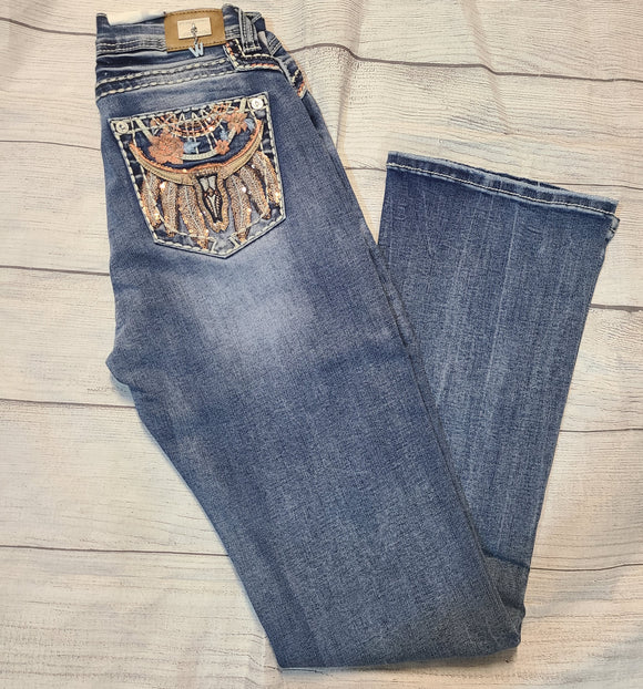 womens steerhead with feathers bling jeans