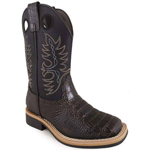 Smoky Mountain Kid's Gator Chocolate Leather Cowboy Boots 3873