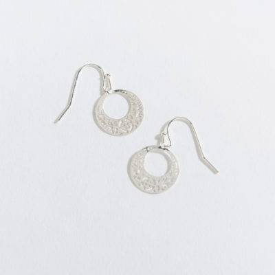 silver lace earring