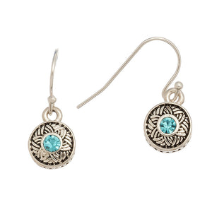 silver aqua drop earring