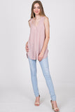 dusty pink 100% polyester tank top