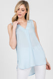 dusty blue 100% polyester tank top
