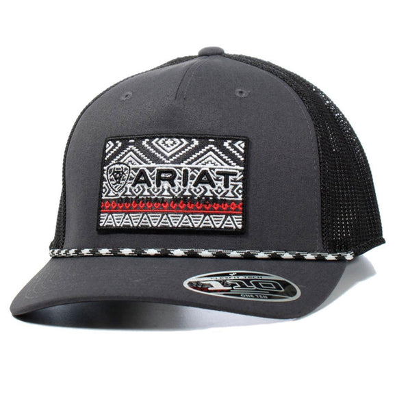 Ariat Men's Southwest Rope Mesh Back Snapback Patch Cap Hats - A300064906