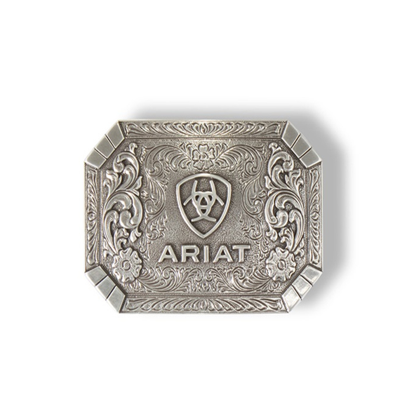 Ariat® Floral Engraved Silver Belt Buckle A37018