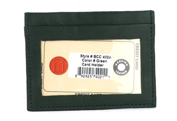 Lambskin Card Case with I.D. Window Style : BCC402A GREEN