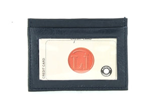 Lambskin Card Case with I.D. Window Style : BCC402A Navy