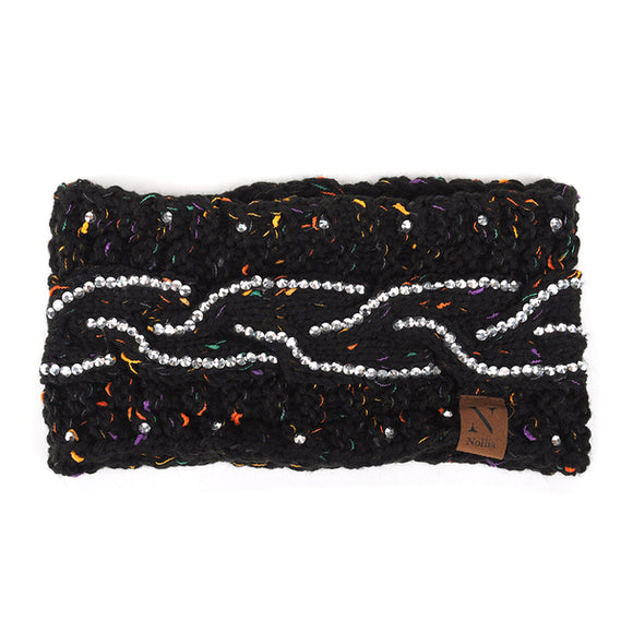 Women's Rhinestone Knit Winter Headband Ear Warmer - WHB5011