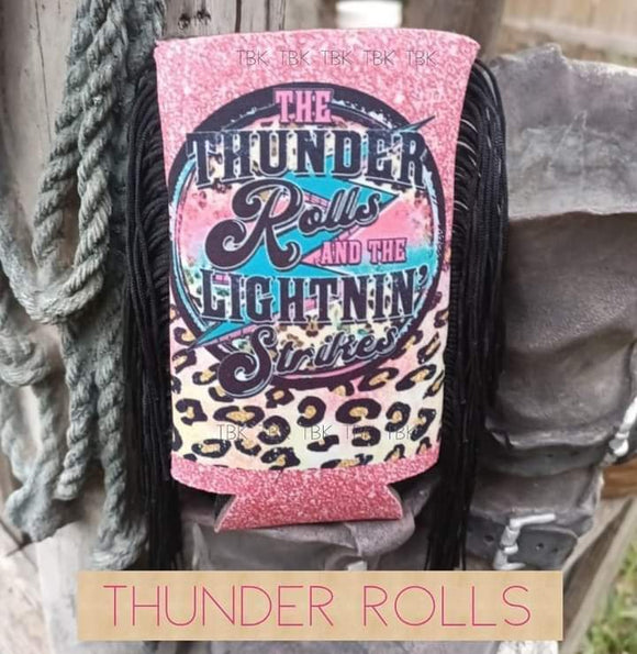 thunder rolls coozie with fringe